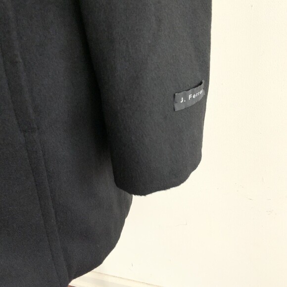 J. Ferrar Jacket Men Size M Black Long Sleeve Wool Blend Button Front - Picture 12 of 16